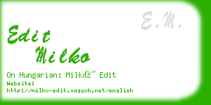 edit milko business card